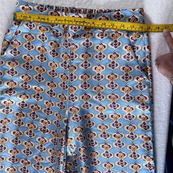 Women’s Zara Set NWT Geometric Print Blue /Purple Size Medium High Waist - Picture 15 of 16
